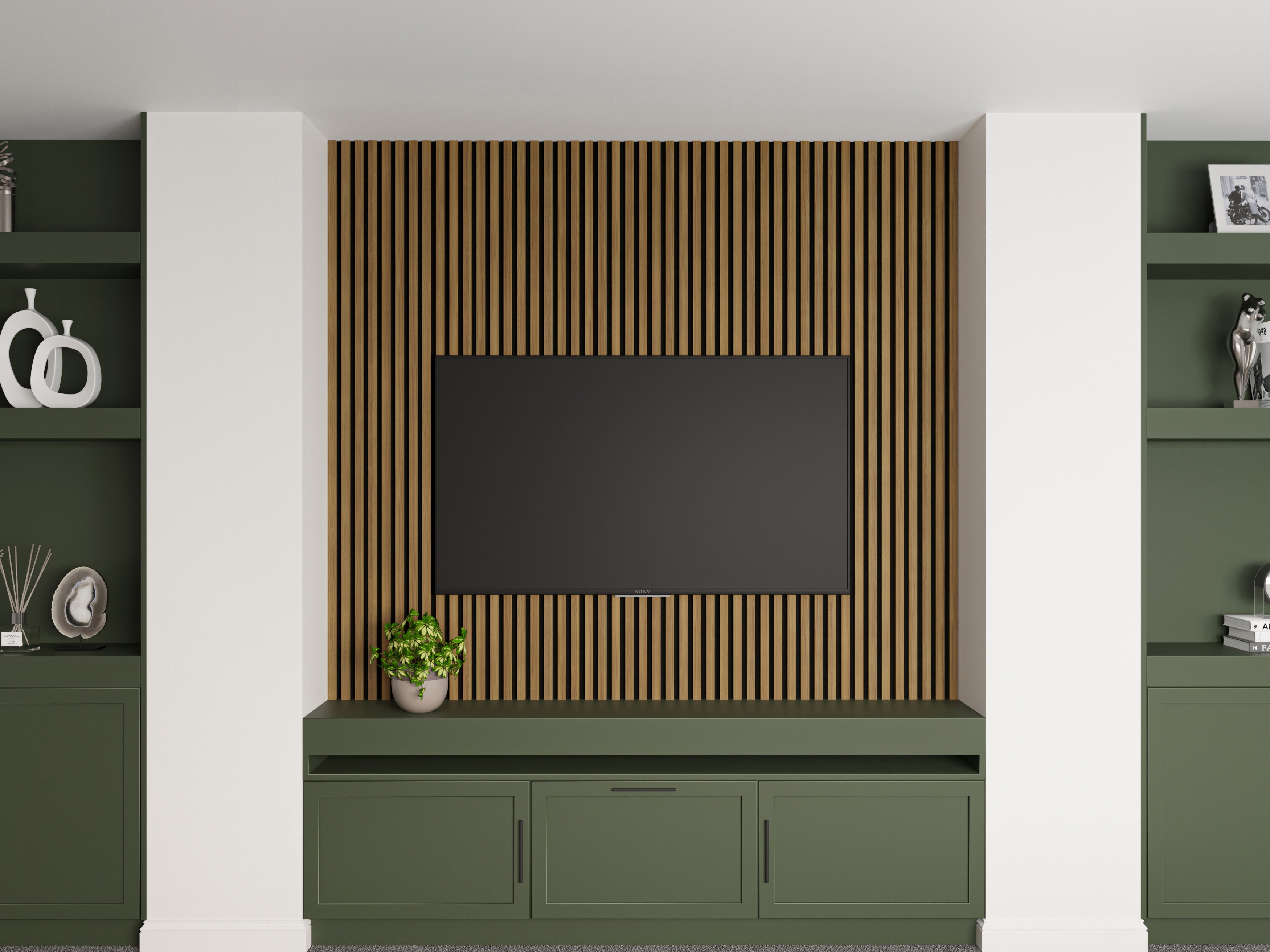 Oak Wood Slat Wall Panels – 2 Pack