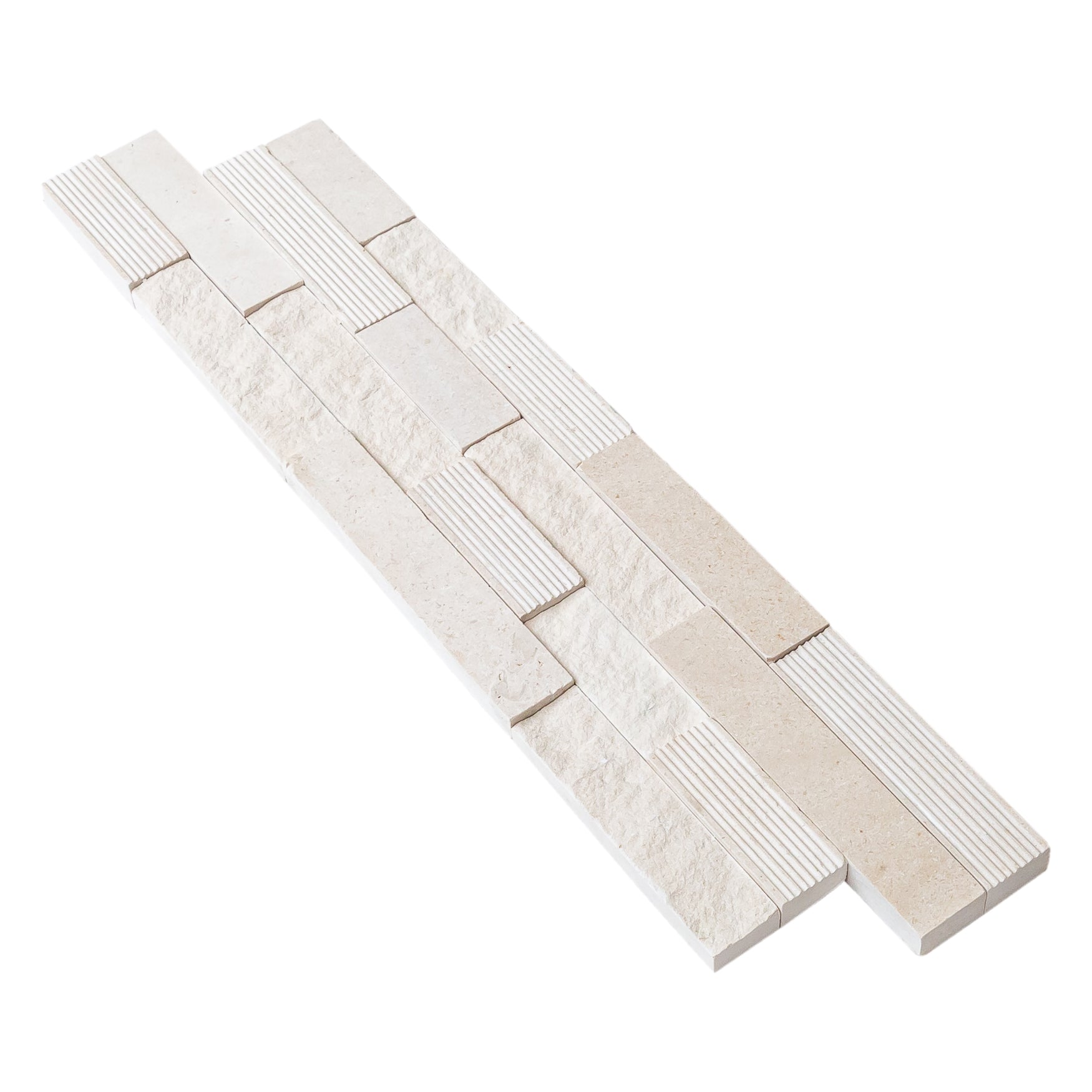 Piedra Caliza Ledger 3D Panel 6"x24" Multi Surface Natural Limestone Wall Tile