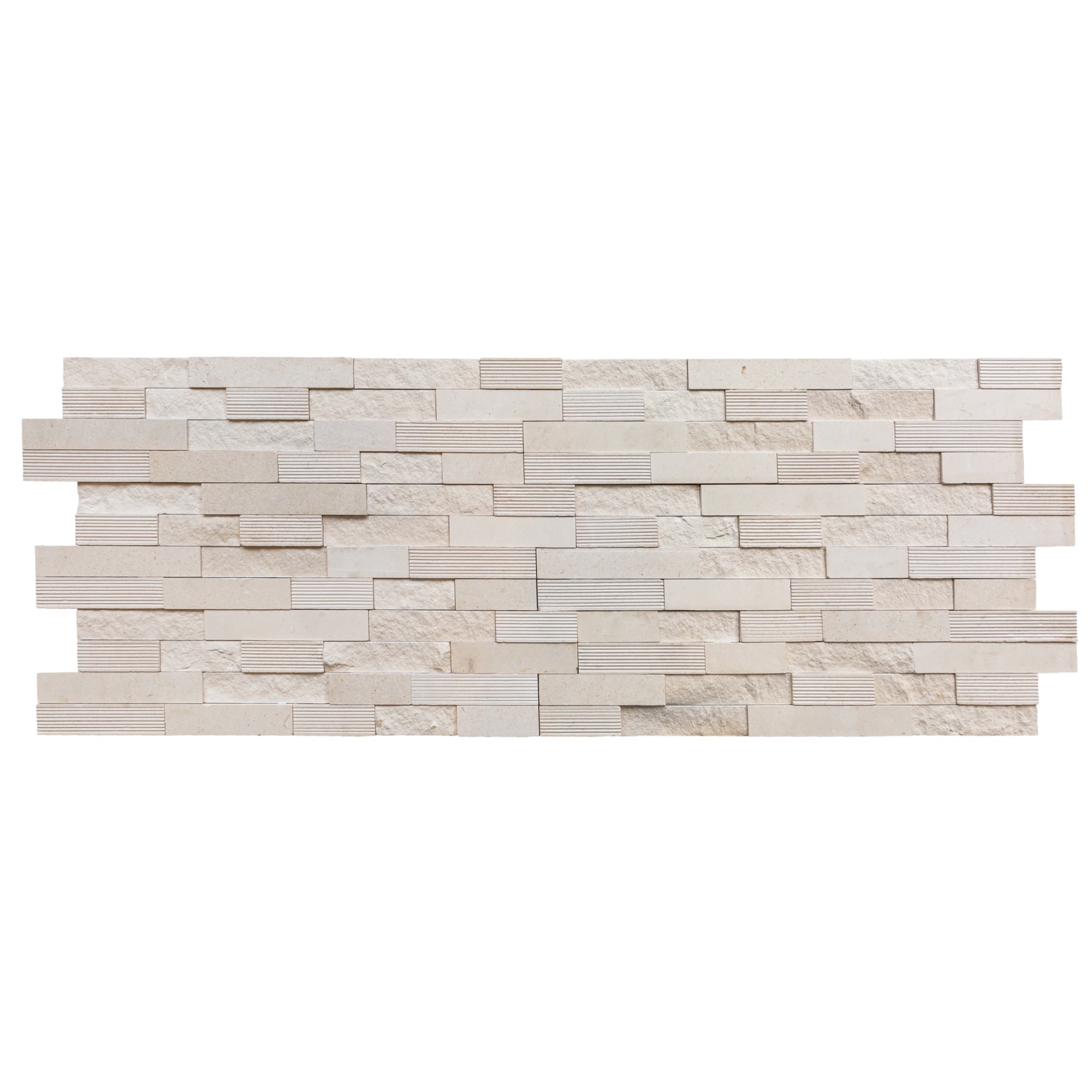 Piedra Caliza Ledger 3D Panel 6"x24" Multi Surface Natural Limestone Wall Tile