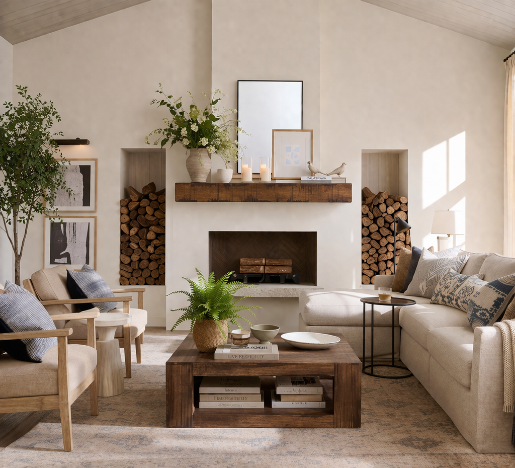 Rustic Poplar Mantel Shelf
