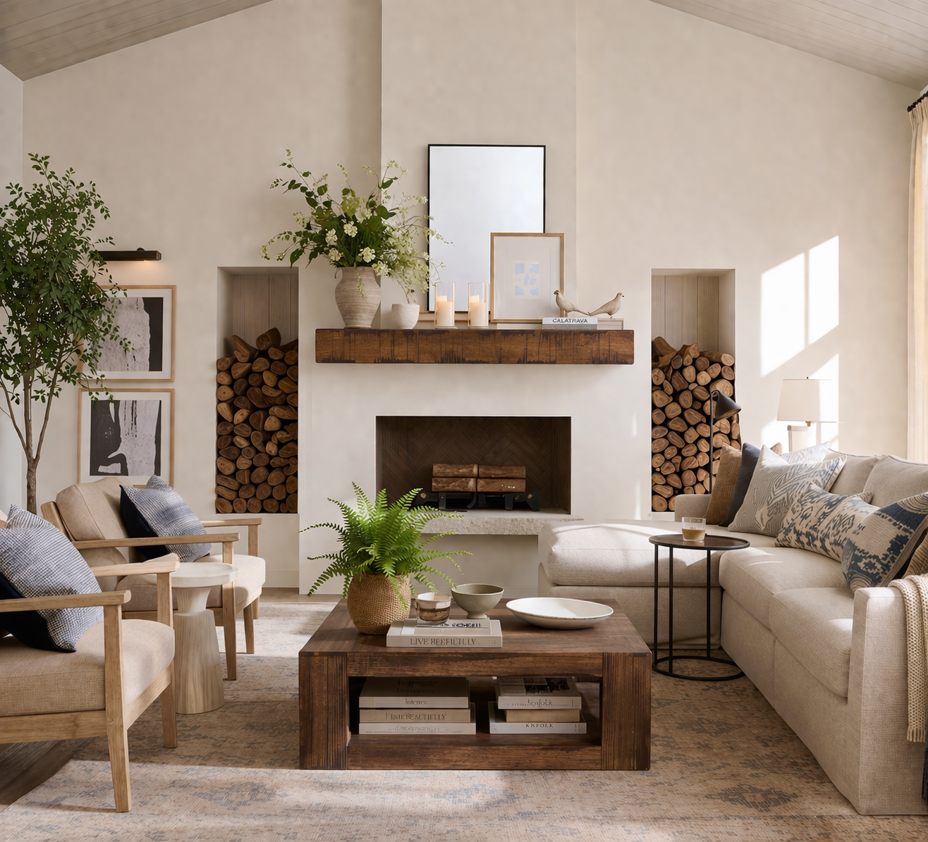 Rustic Poplar Mantel Shelf