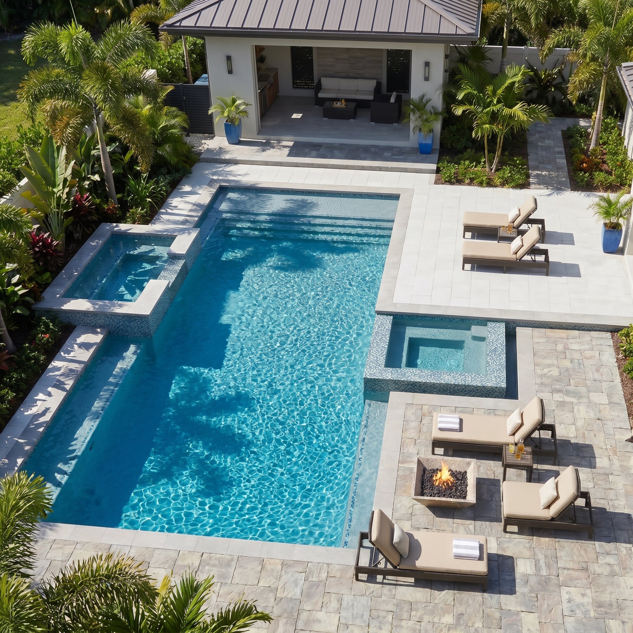 Silver Travertine Natural Stone Fire Pit