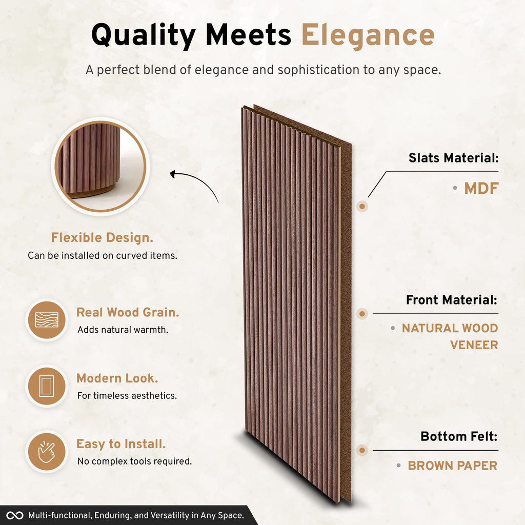 Smoked Oak Flexible Fluted Wall Panels – 2 Pack