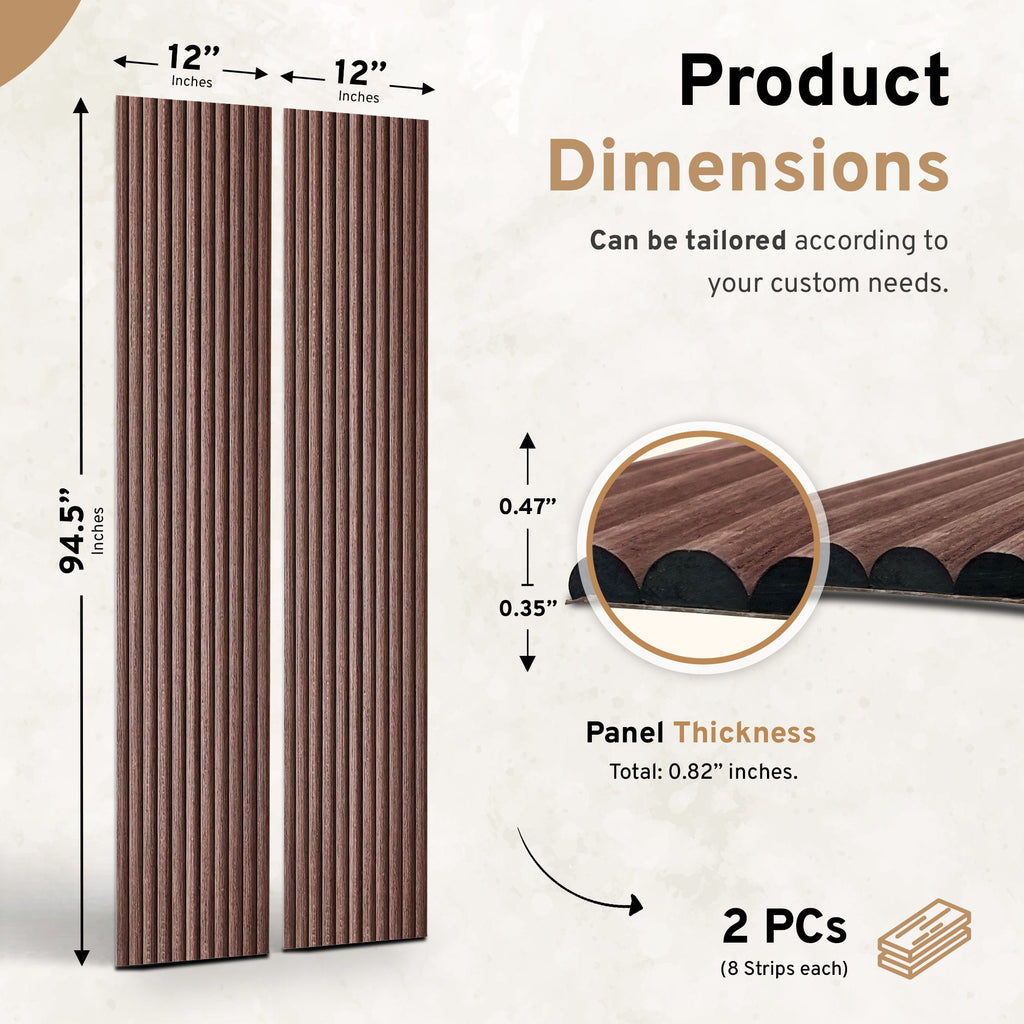 Smoked Oak Flexible Fluted Wall Panels – 2 Pack