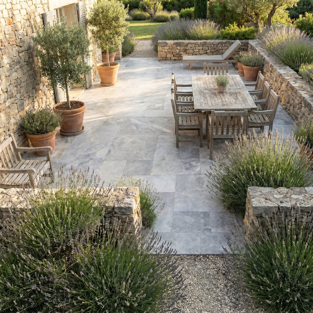Talya Gray Marble Leathered Pavers