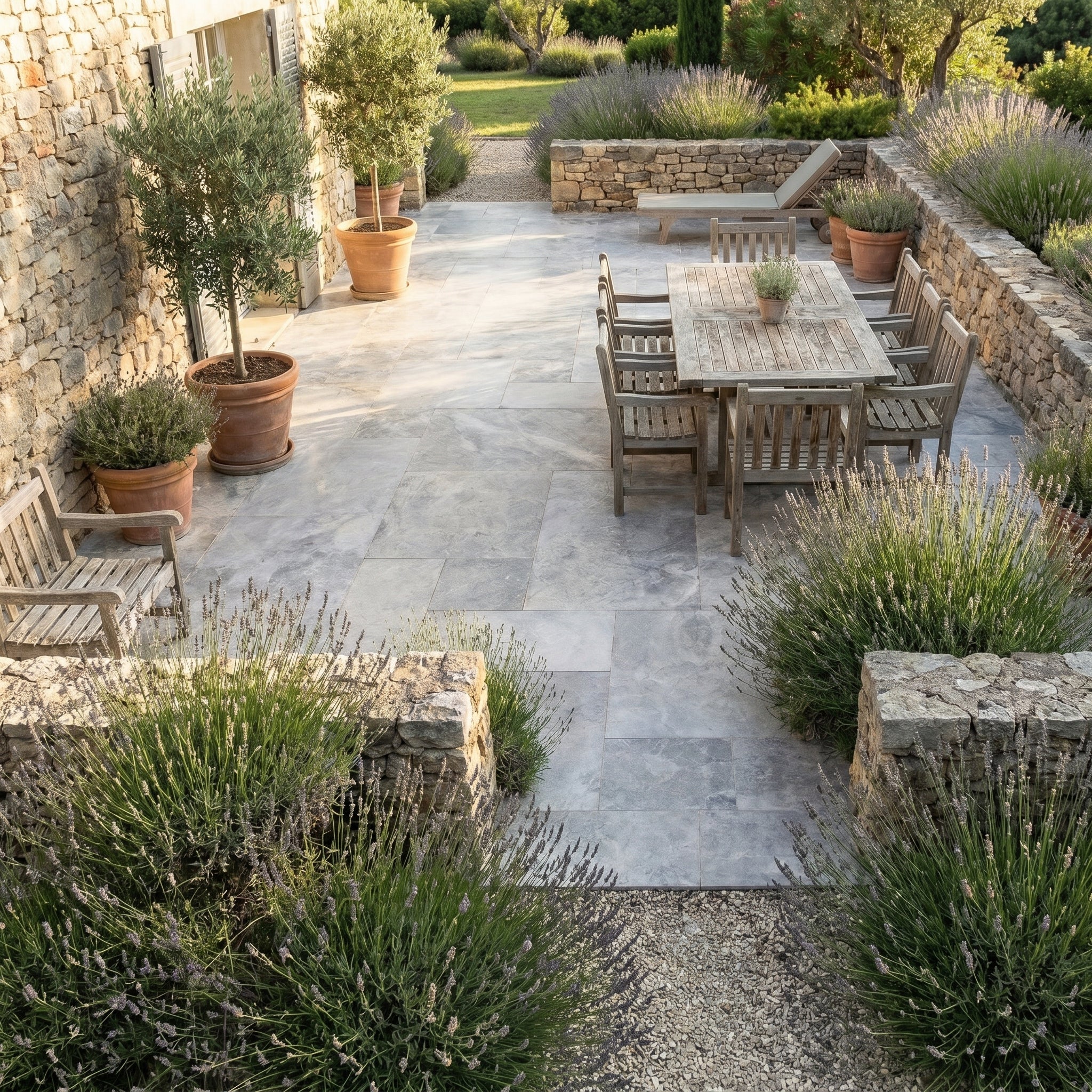 Talya Gray Marble Leathered Pavers