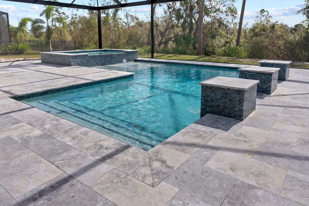 Talya Gray Marble Leathered Pavers