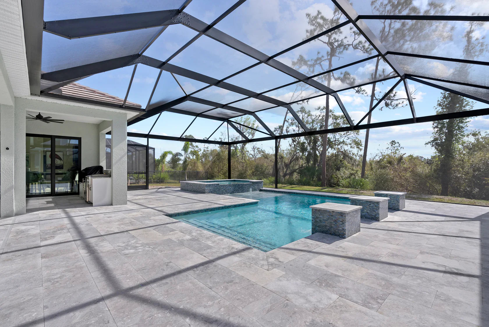 Talya Gray Marble Leathered Pavers