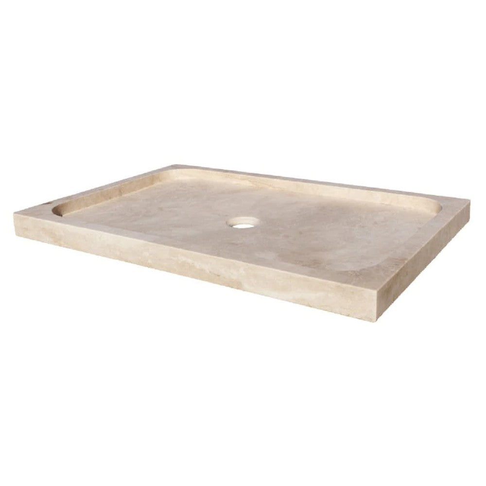 Troia Light Travertine Rectangular Shower Base (W)32" (L)48" (H)3"