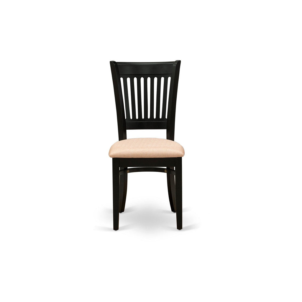 Black 5-Piece Dining Set with Upholstered Chairs