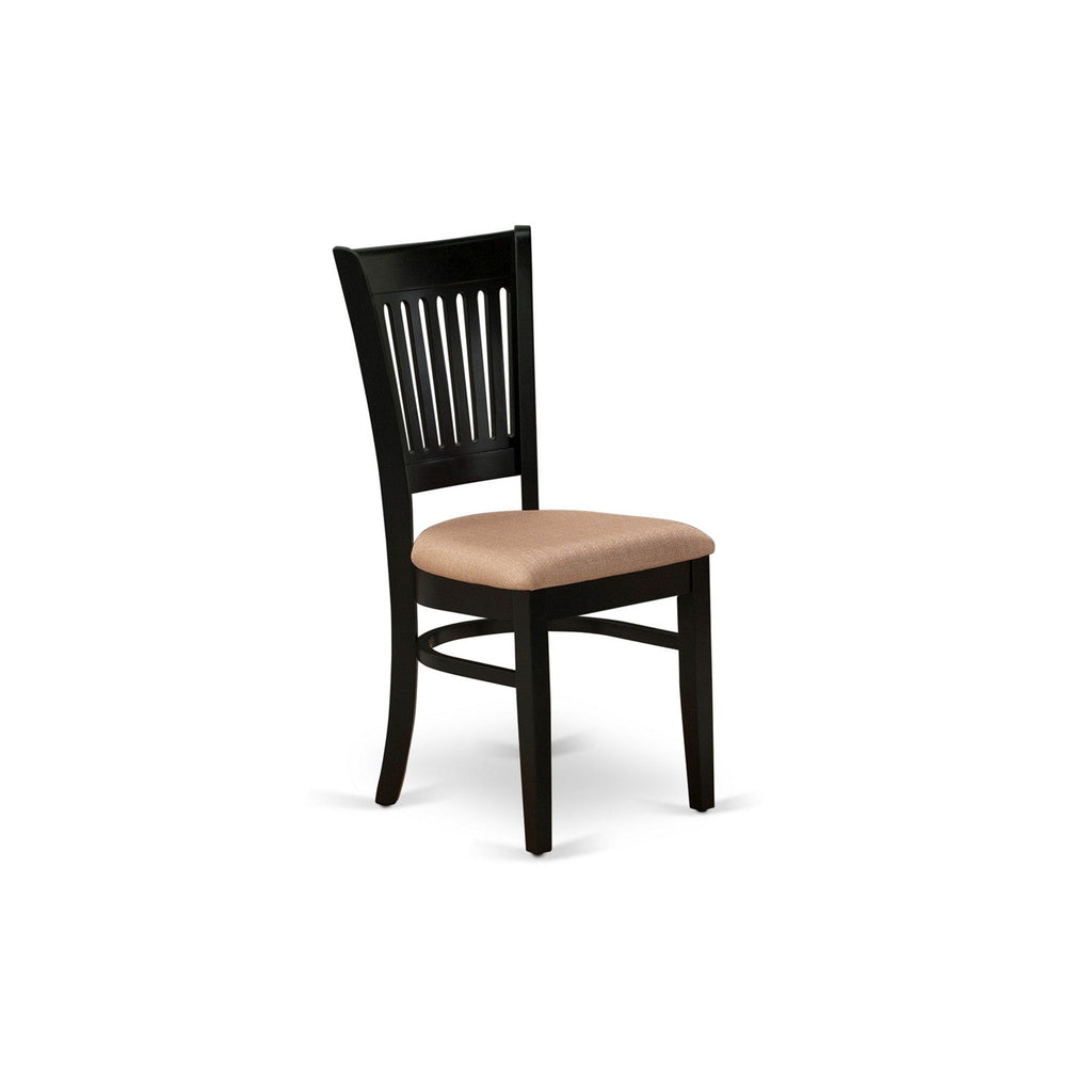 3-Piece Black Kitchen Dining Set with Fabric Chairs