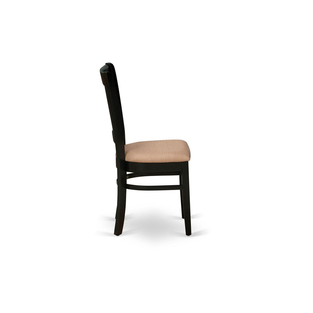 Black 5-Piece Dining Set with Upholstered Chairs