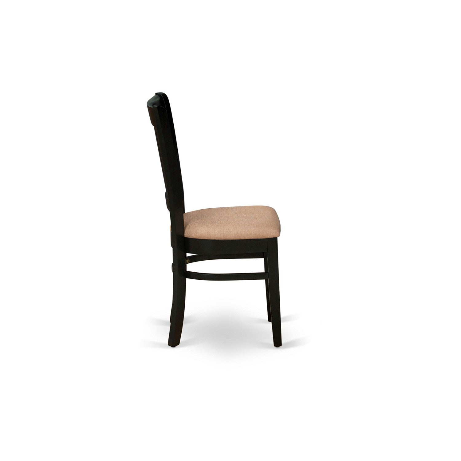 5-Piece Black Round Kitchen Dining Set with Fabric Chairs