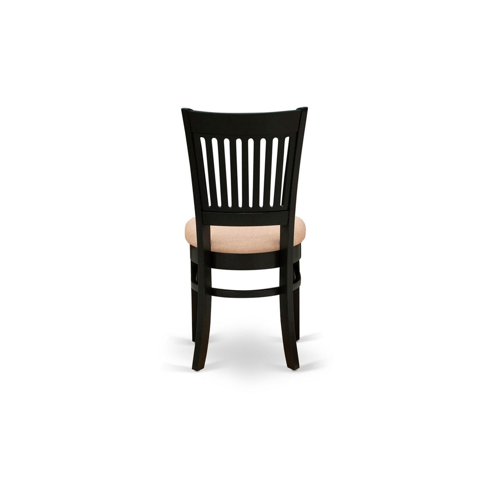 Black 5-Piece Dining Set with Upholstered Chairs