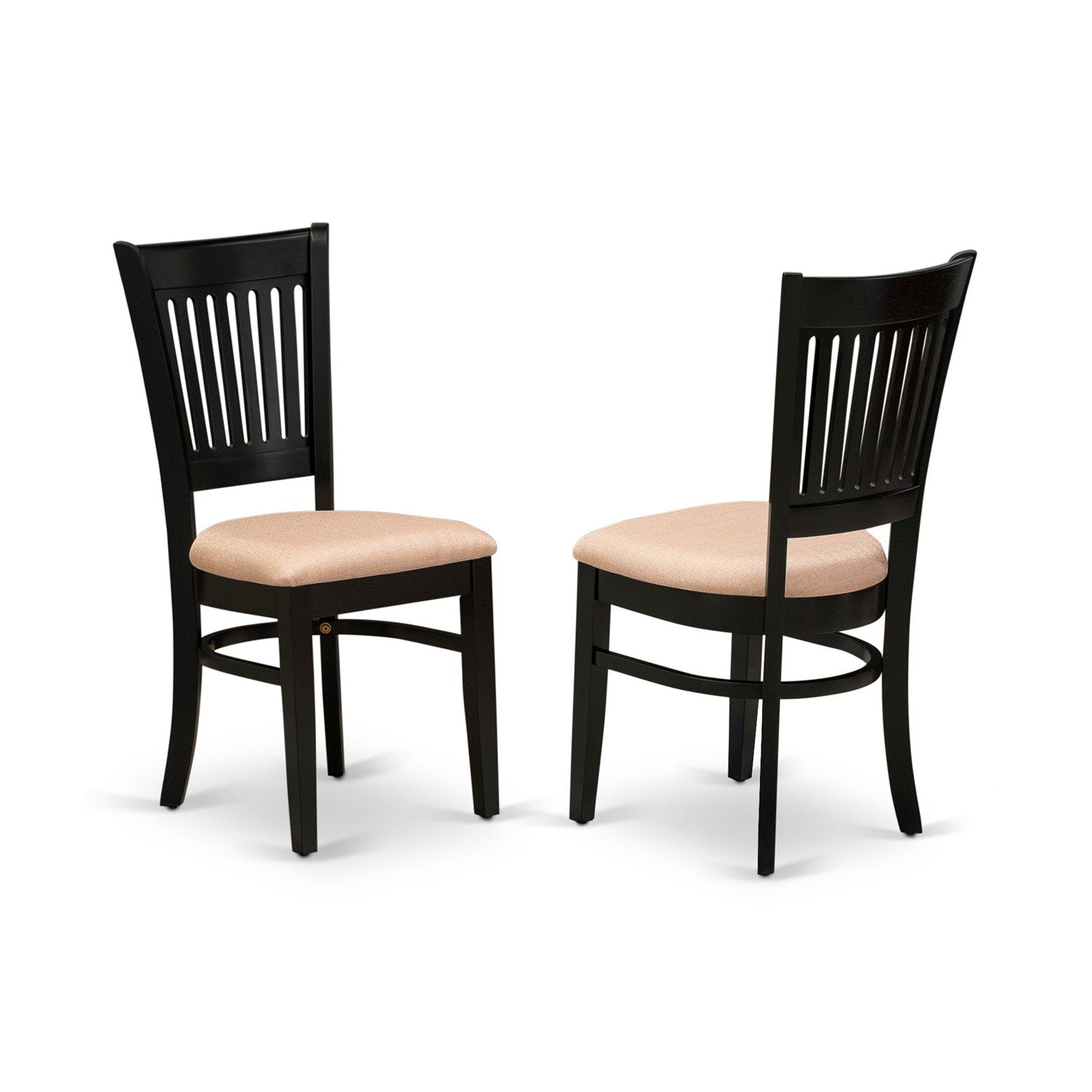 5-Piece Black Round Kitchen Dining Set with Fabric Chairs