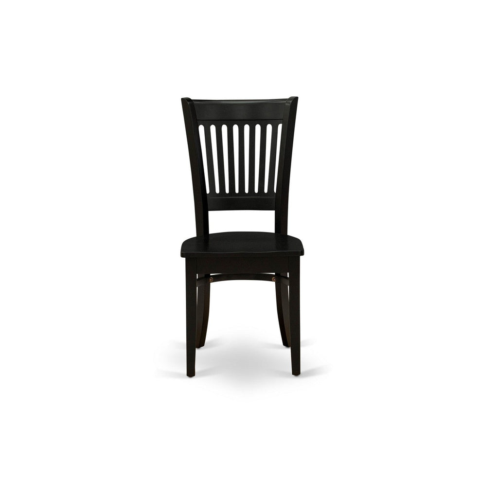 Black 5-Piece Dining Set with Wood Chairs