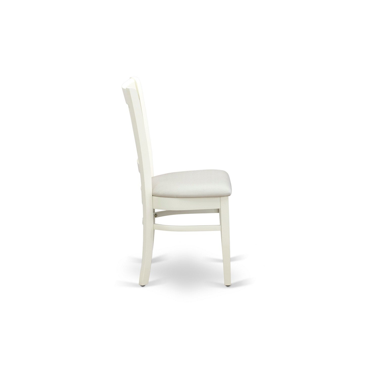5-Piece Linen White Round Kitchen Dining Set with Fabric Chairs