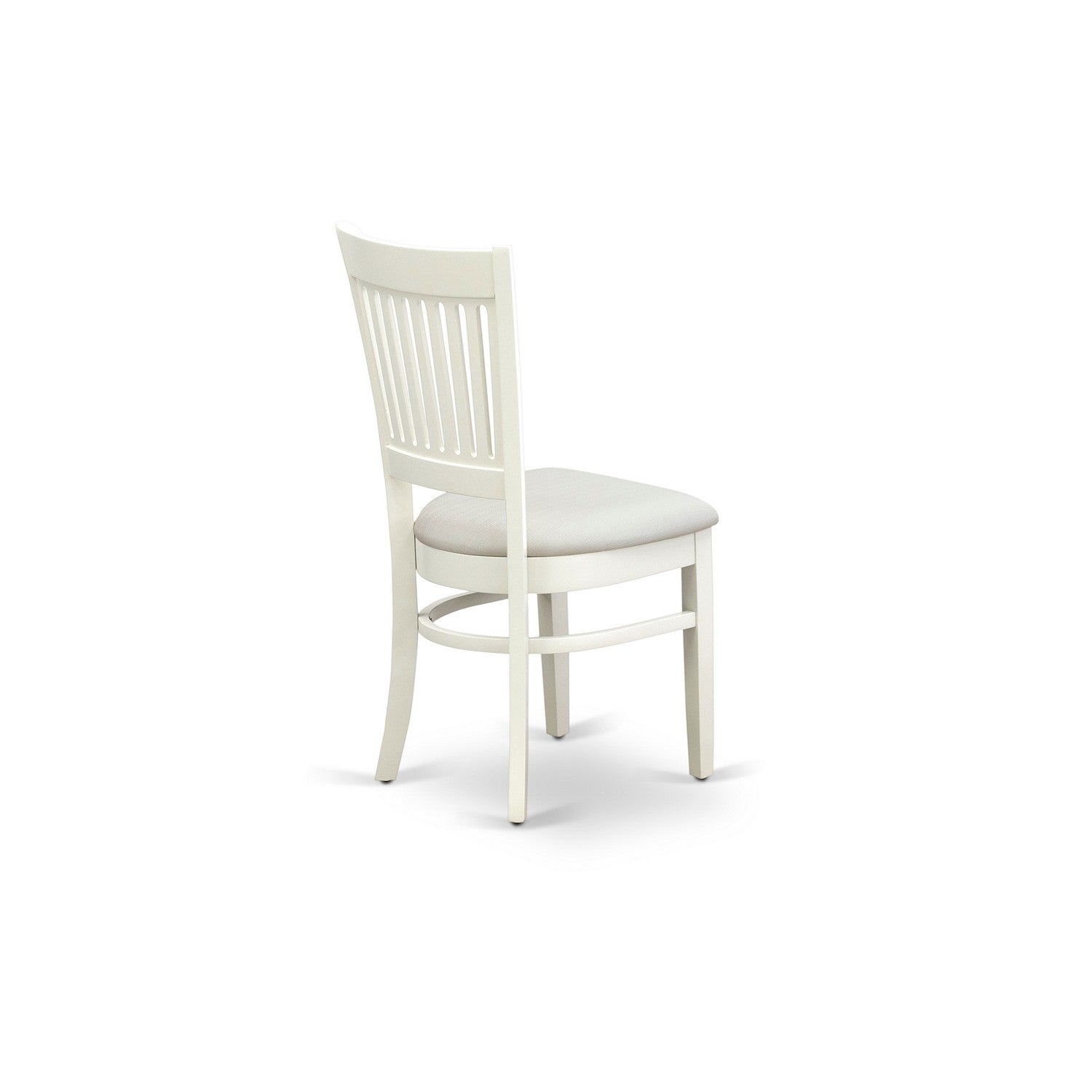 5-Piece Linen White Round Kitchen Dining Set with Fabric Chairs
