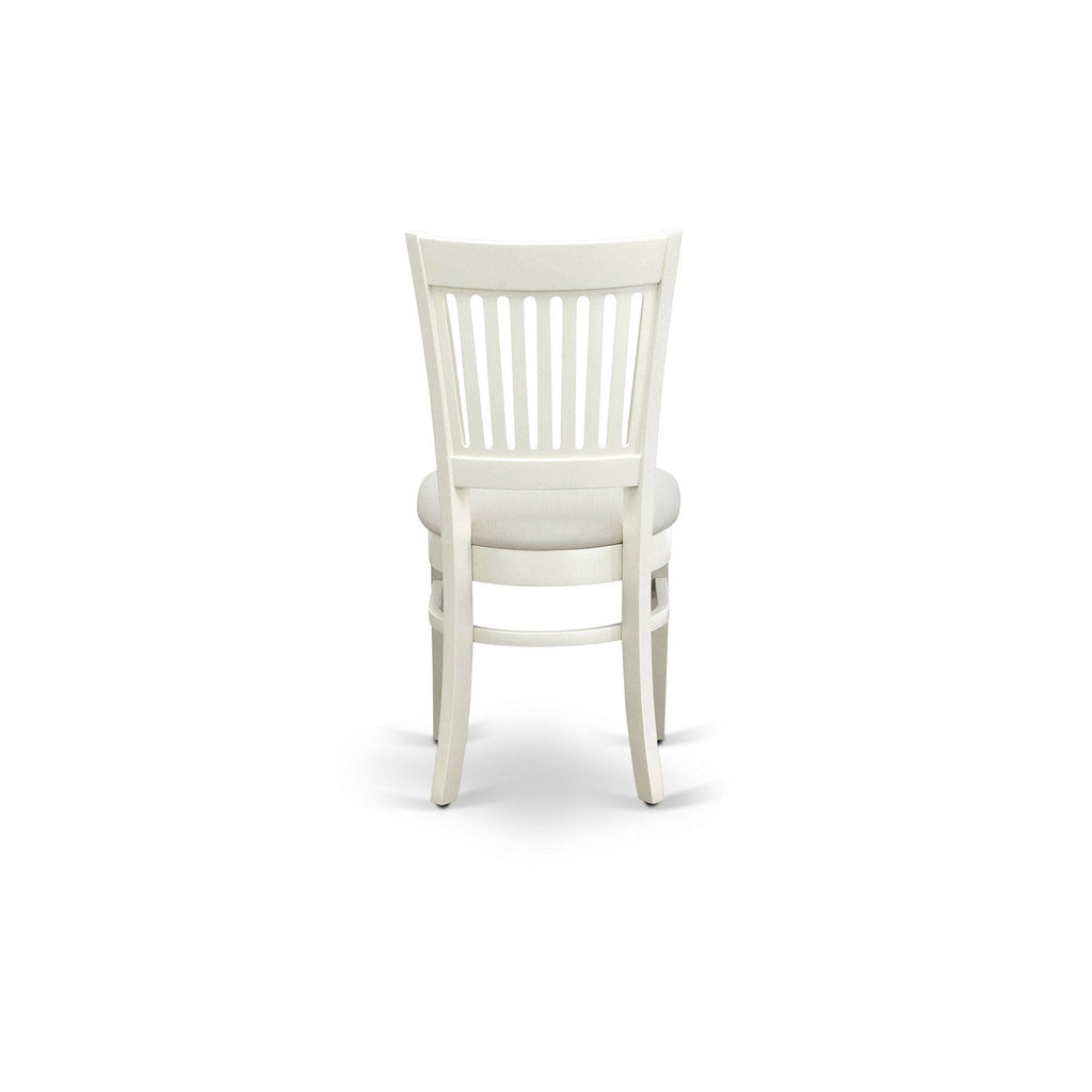 Linen White 5-Piece Dining Set with Upholstered Chairs