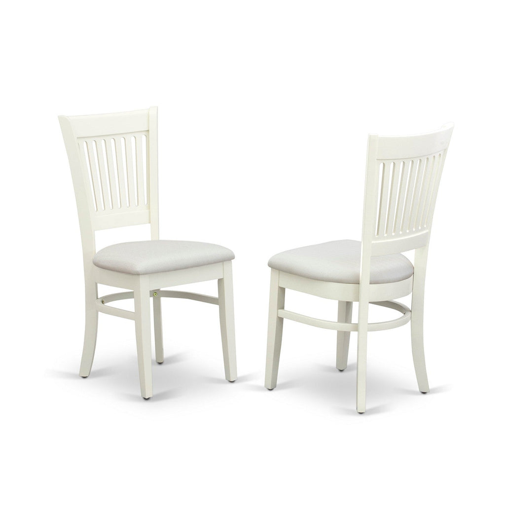 Linen White 5-Piece Dining Set with Upholstered Chairs