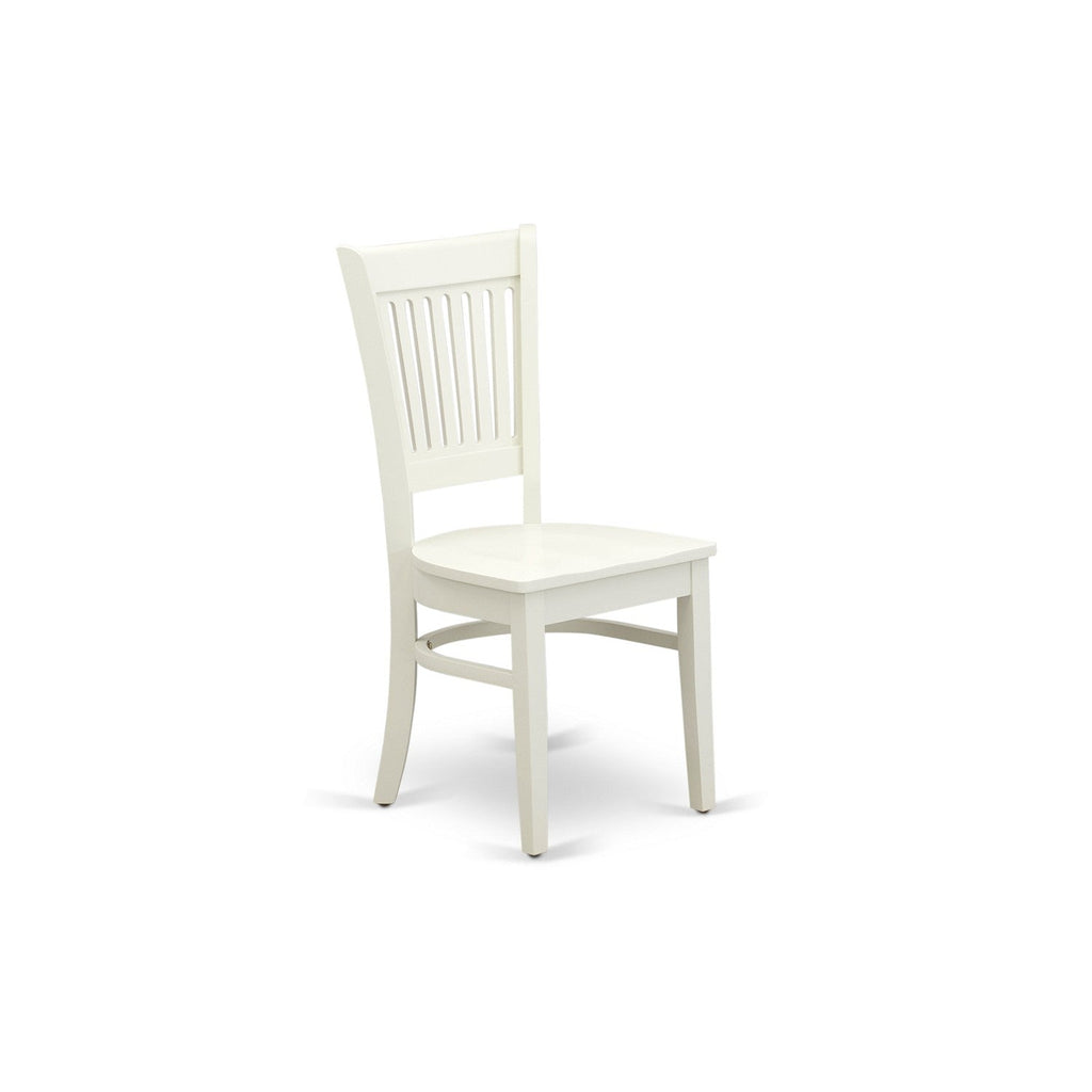 Linen White 5-Piece Dining Set with Wood Chairs