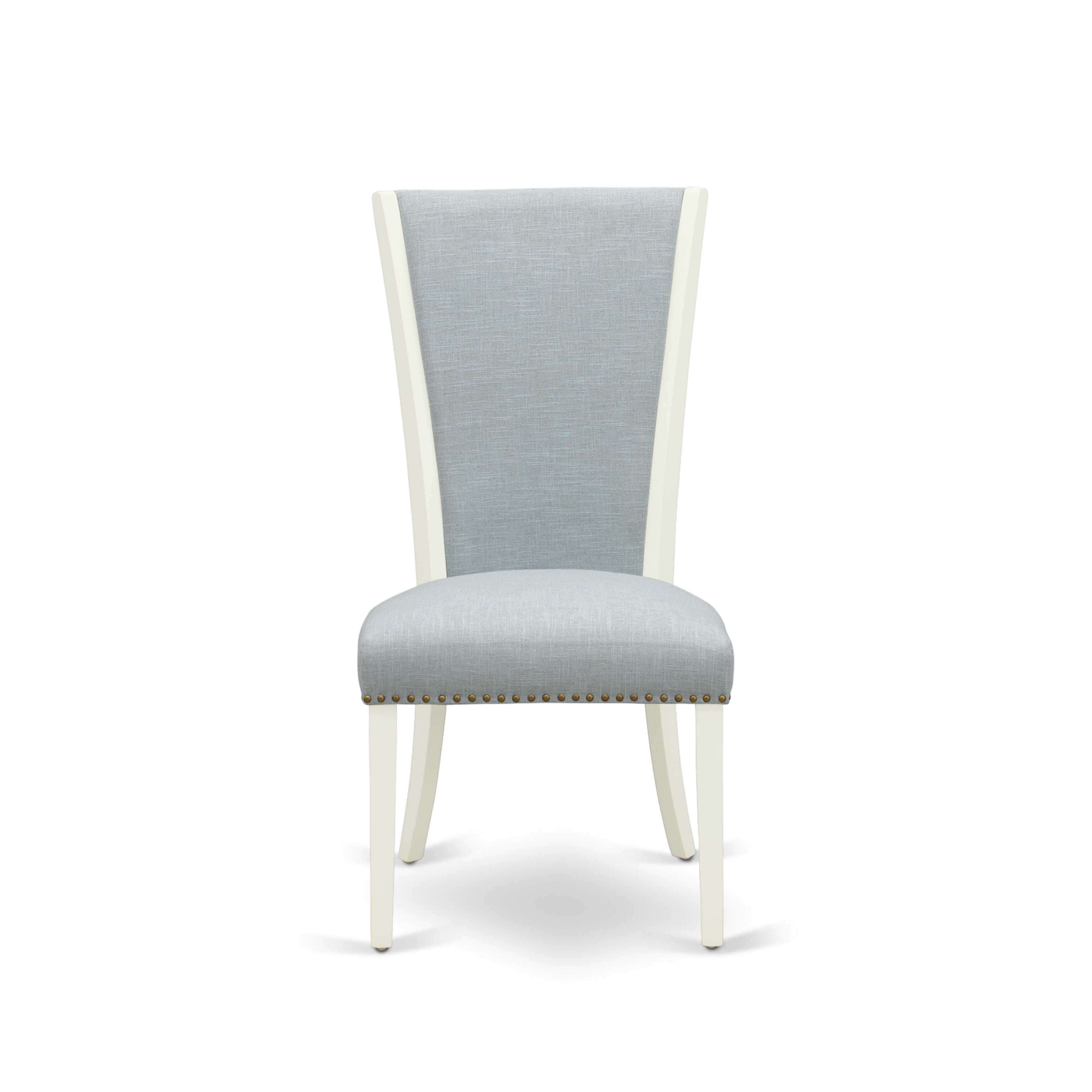 5-Piece Oval Dining Set with Blue Upholstered Chairs