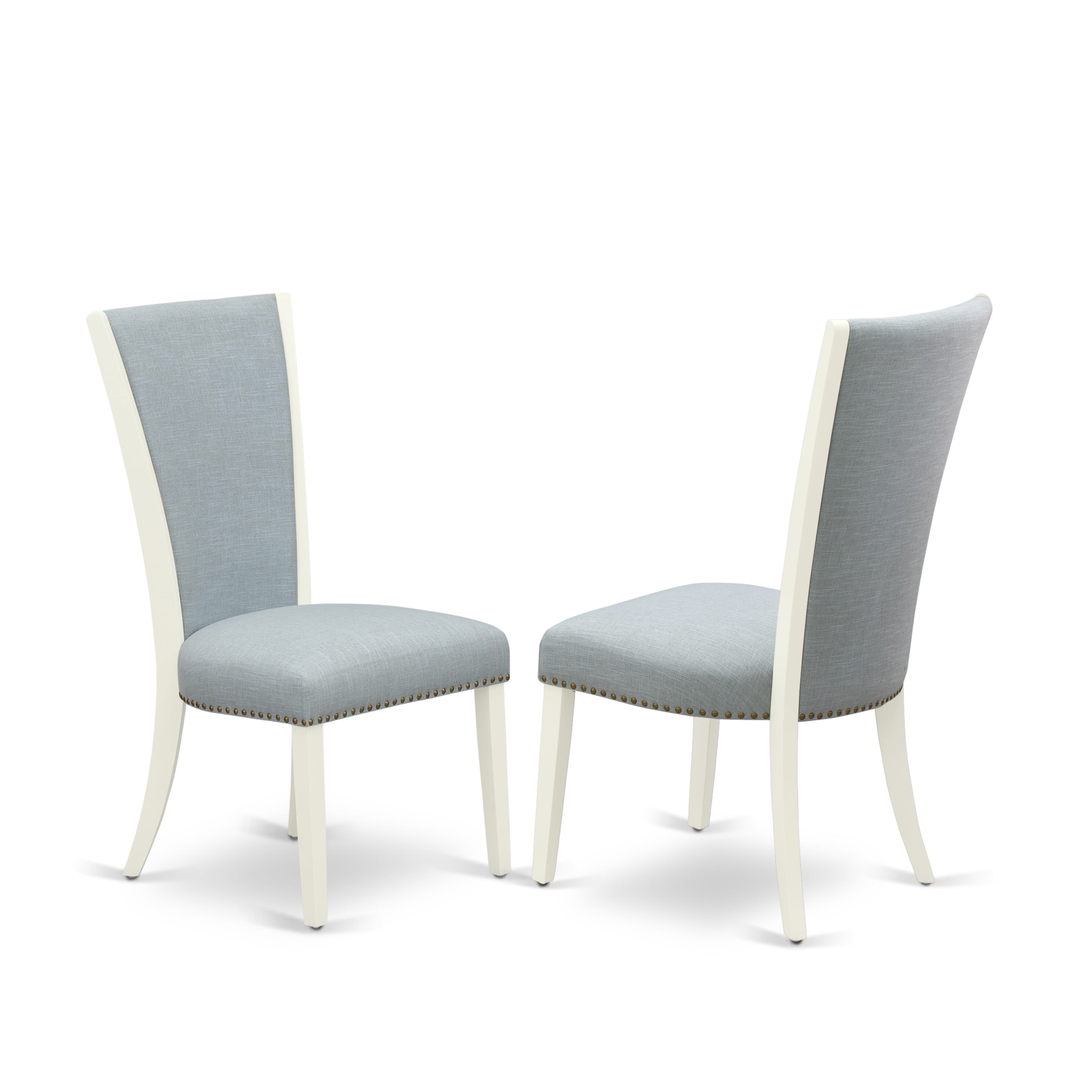 5-Piece Oval Dining Set with Blue Upholstered Chairs