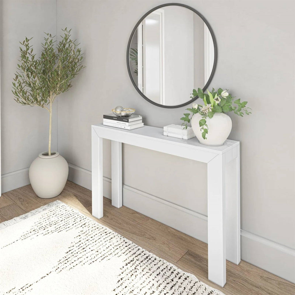 White Modern Accent Console Table