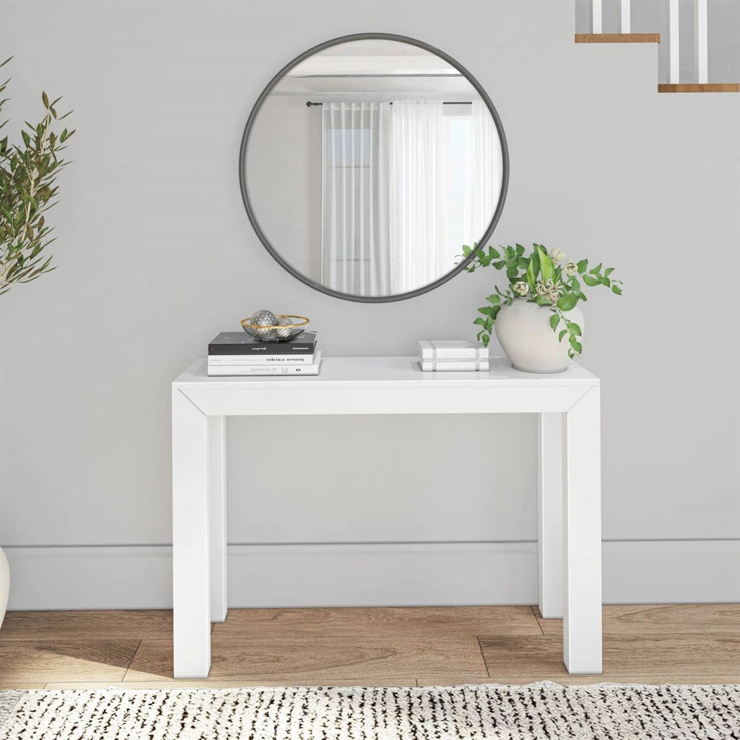 White Modern Accent Console Table
