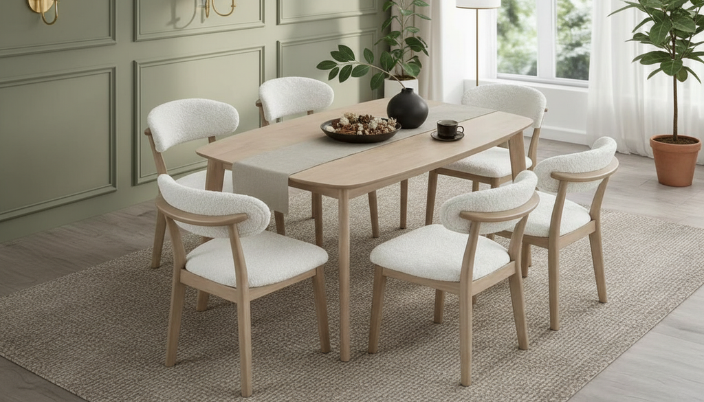 ACTU Modern Dining Set with Upholstered Chairs