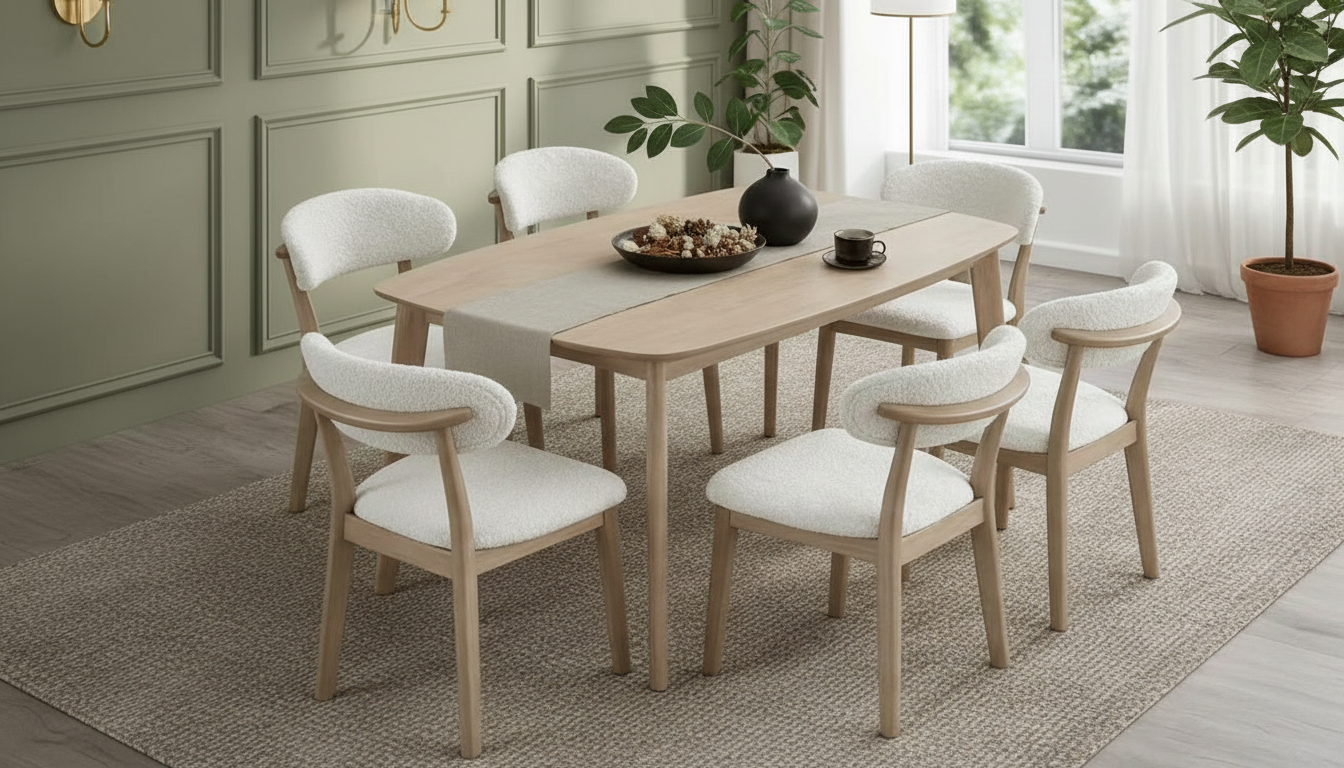 ACTU Modern Dining Set with Upholstered Chairs