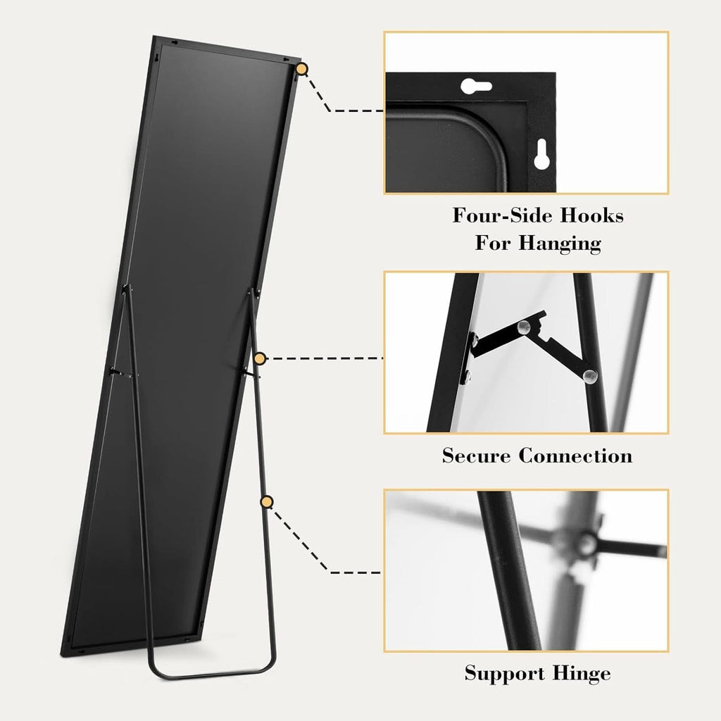 Full Length Floor Mirror 59x17 Aluminum Frame for Bedroom