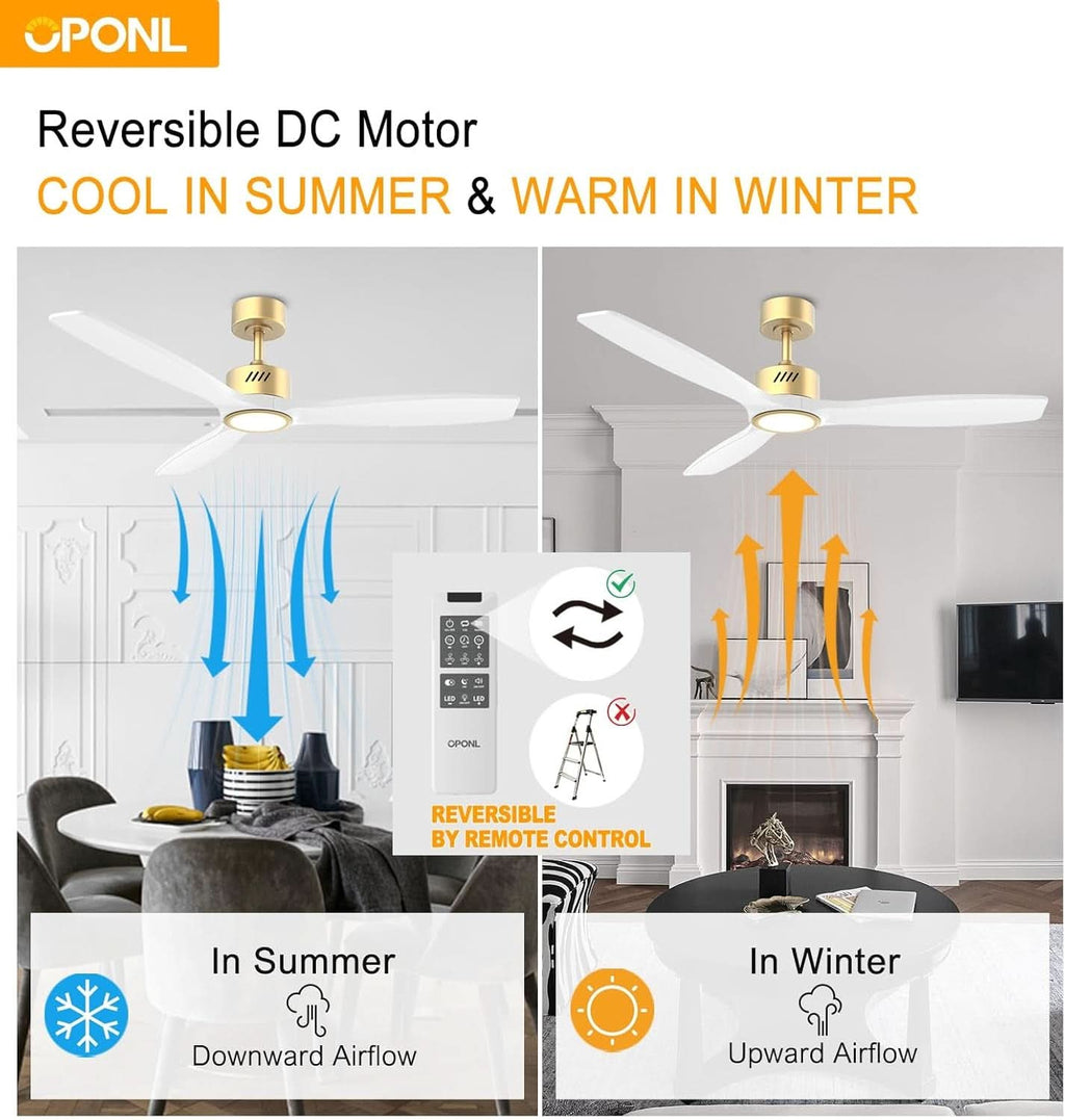 52 Inch Wooden Ceiling Fan With Integrated Light And Remote Control
