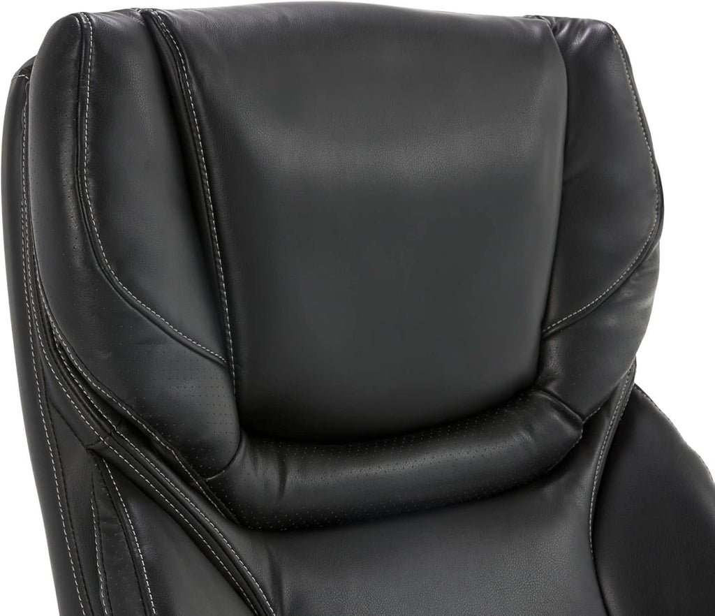 Big And Tall Executive Office Chair With Wood Accents