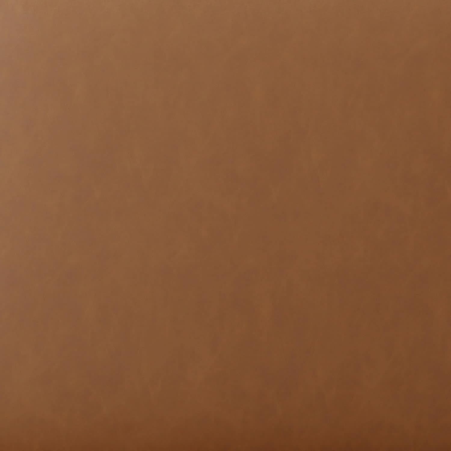 19-Inch Round Caramel Faux Leather Ottoman Footrest