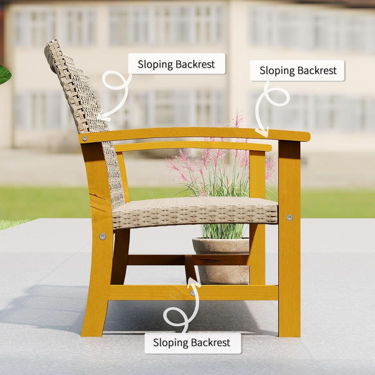 Wicker Outdoor Sofa for Three