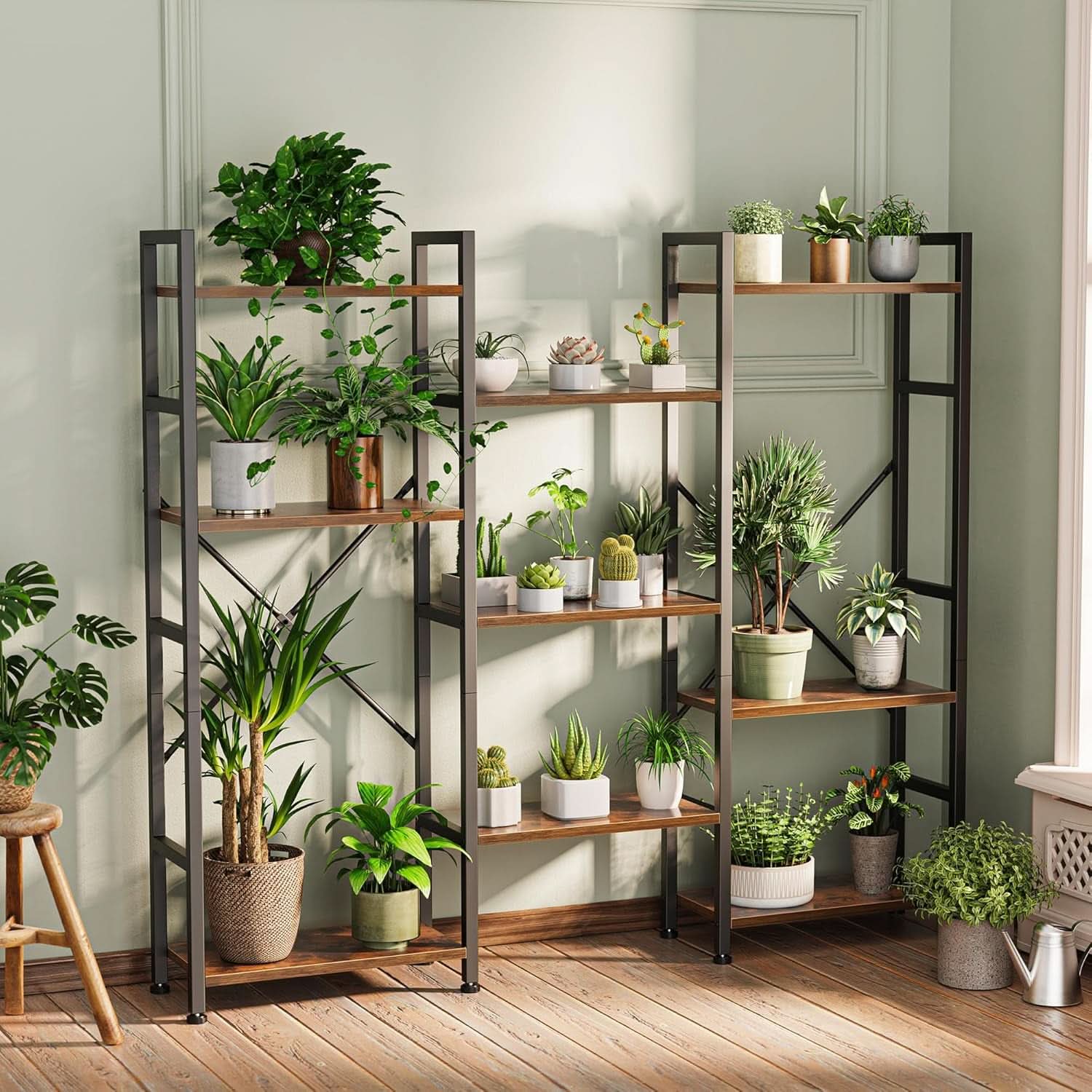 Rustic Brown Four Tier Bookshelf For Home Office Storage