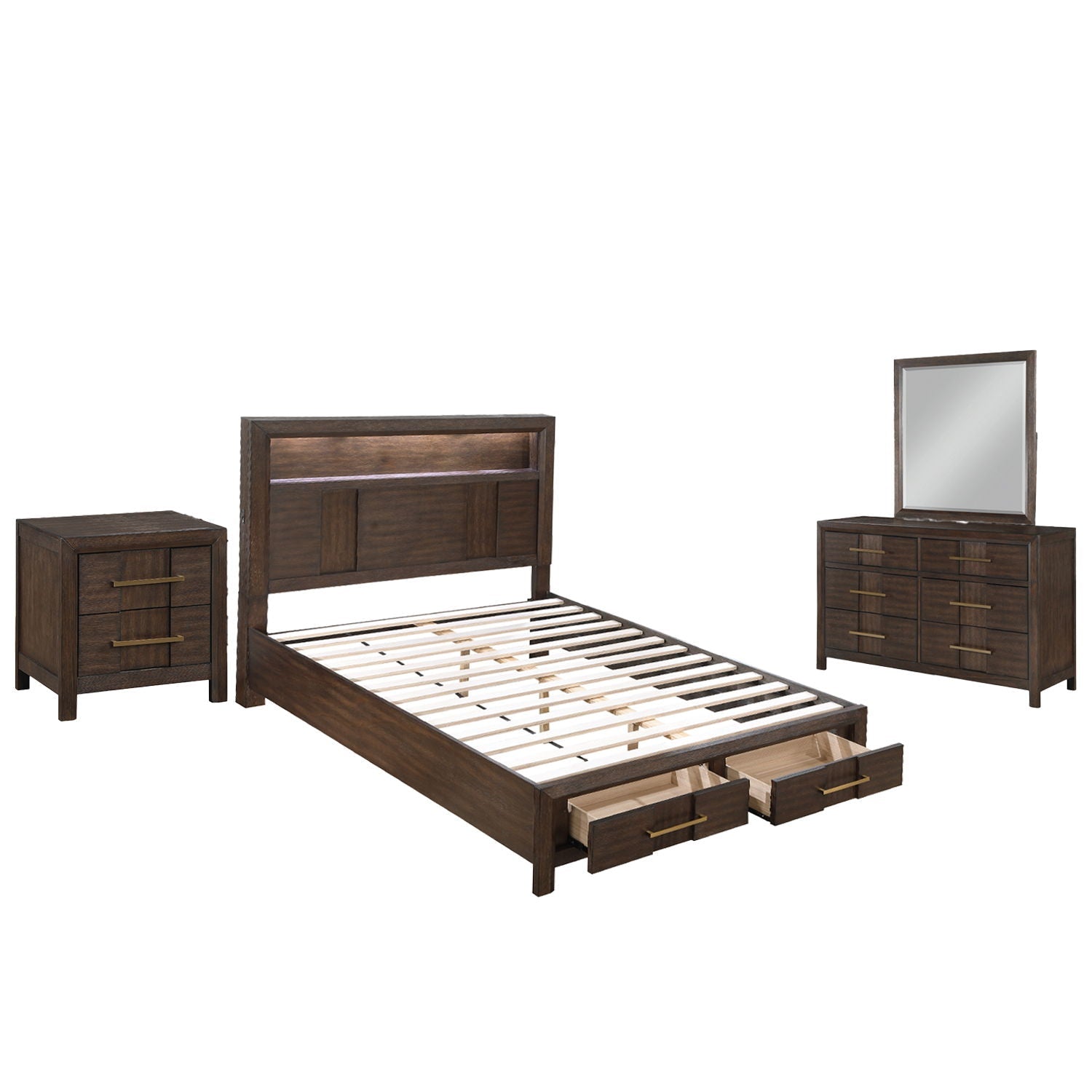 Kenzo LED Storage Bedroom Set