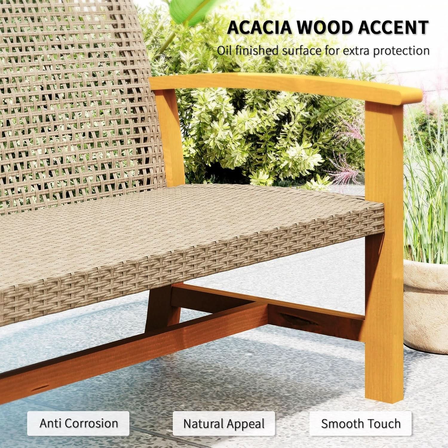 Wicker Outdoor Sofa for Three