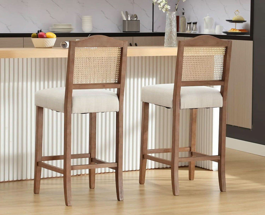 Counter Height Bar Stools Set 2 30 Inch Beige For Kitchen Island