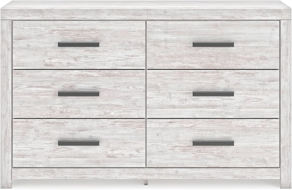 Cayboni Vintage 6 Drawer Dresser With Safety Stop White