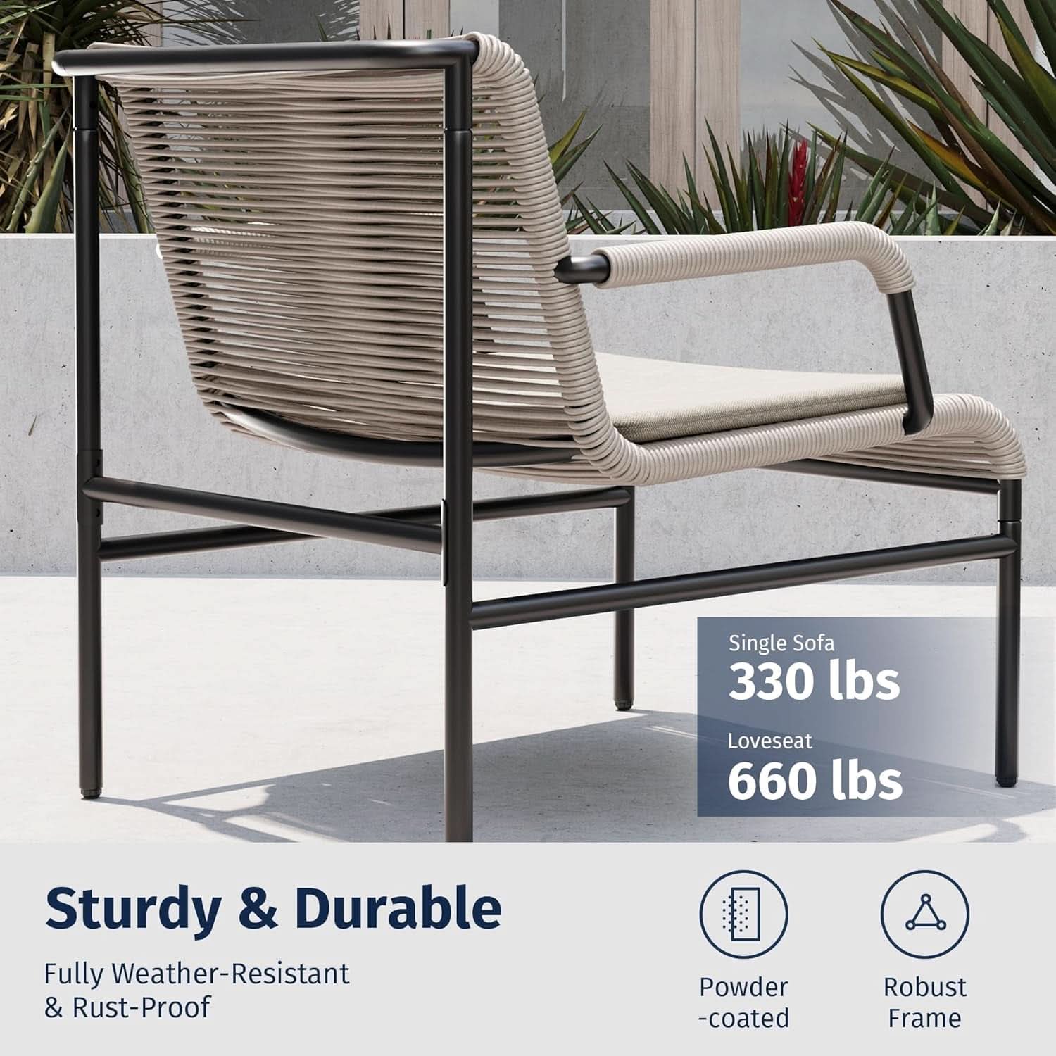 Modern Four Piece Patio Furniture Set for Outdoor Spaces