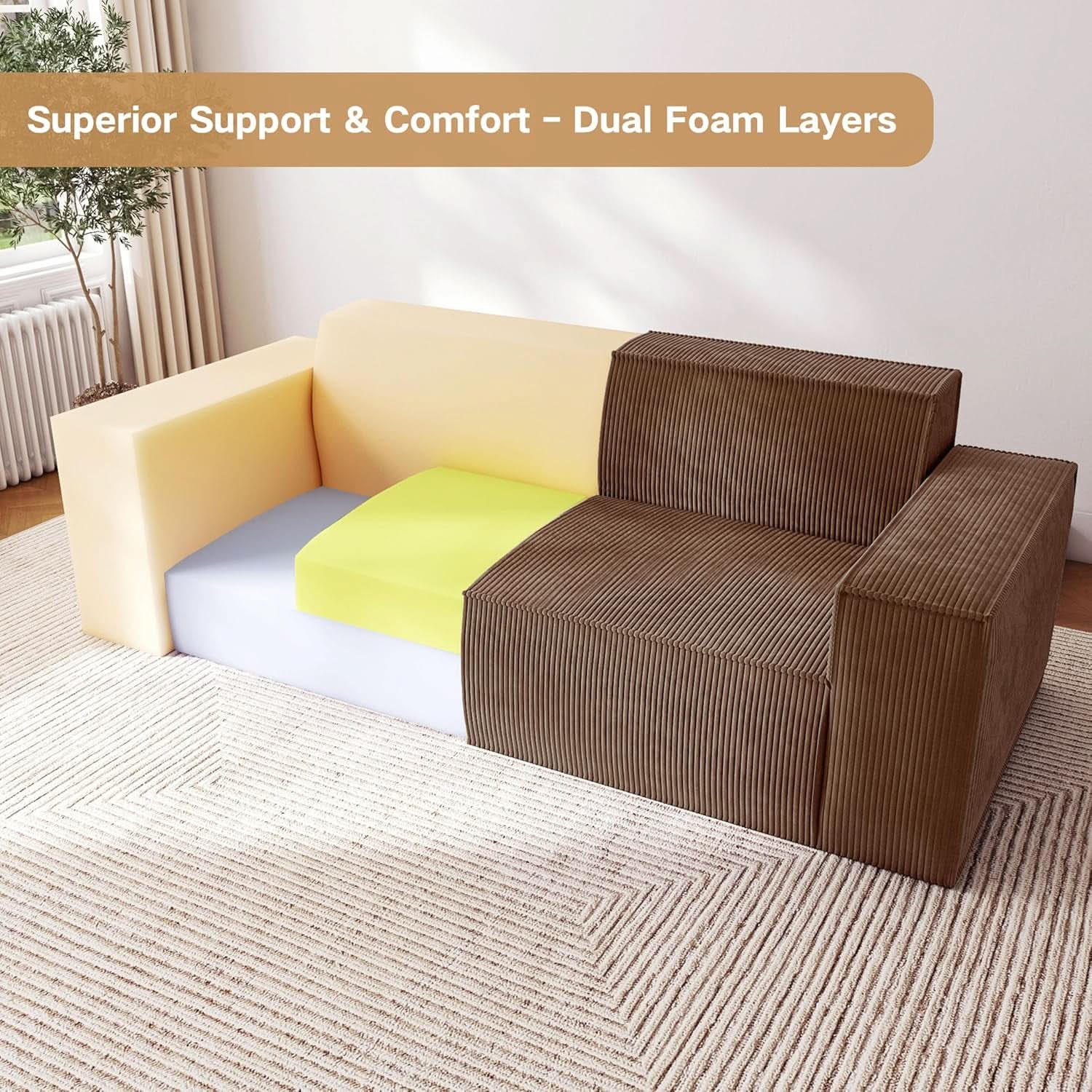 Brown Memory Foam Sofa in a Box