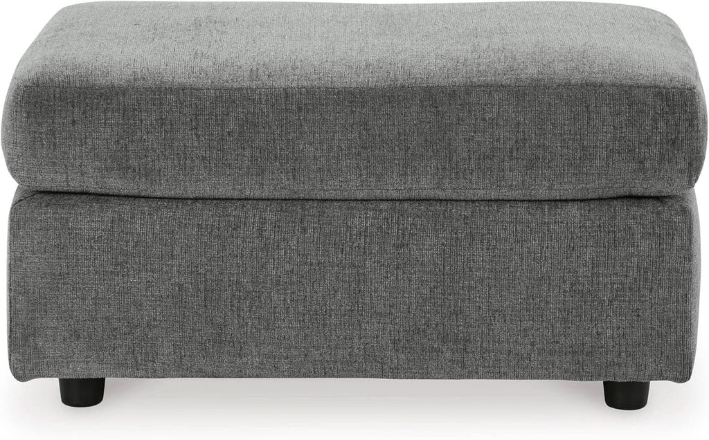Stairatt Rectangular Gray Upholstered Ottoman Cushioned