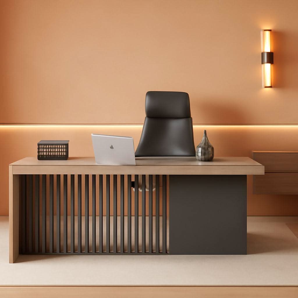 63-Inch Office Desk with Stainless Steel Frame