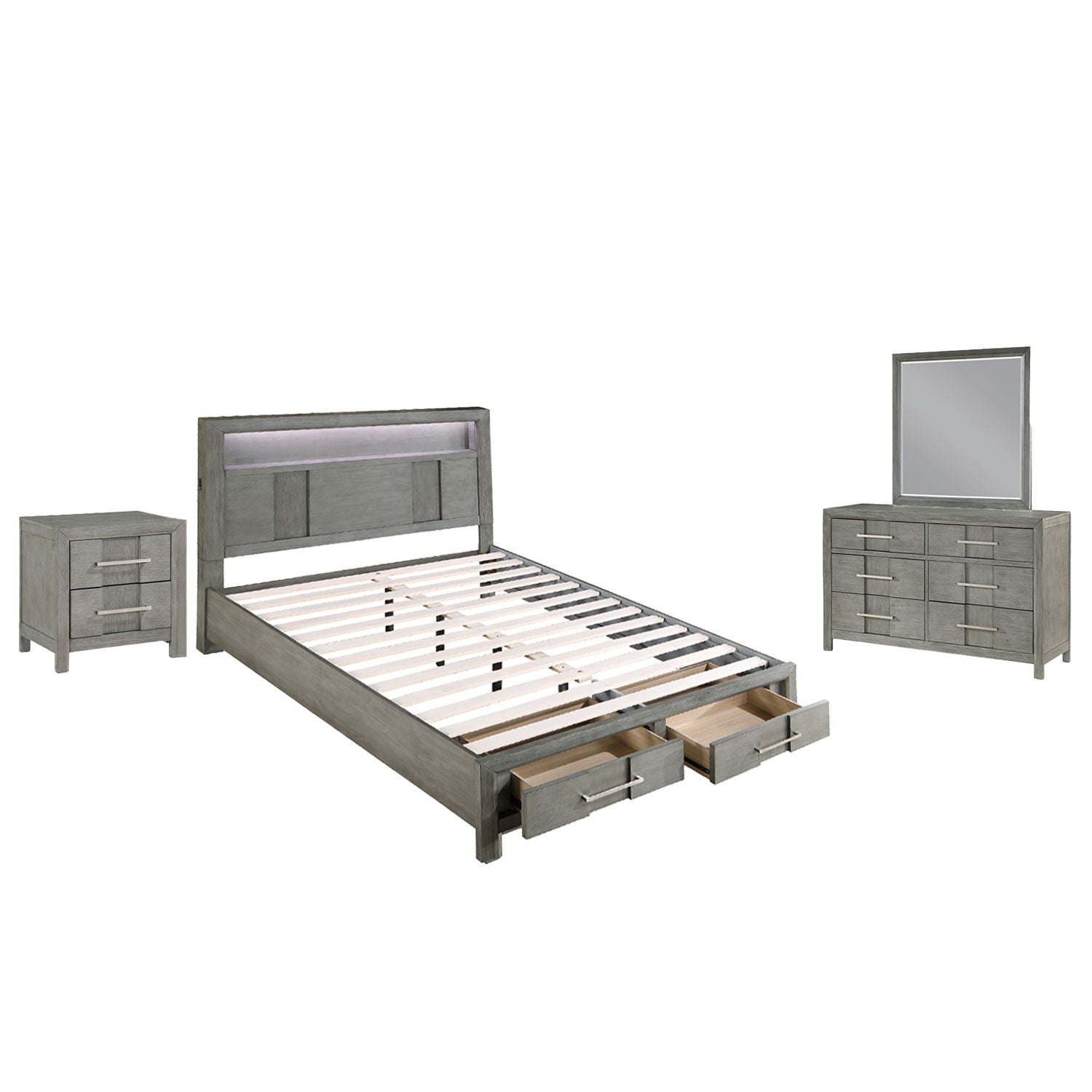 Kenzo LED Storage Bedroom Set
