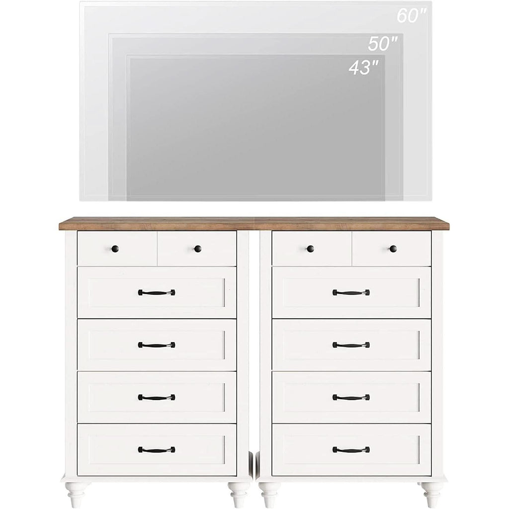 Mid Century Style 10 Drawer Dresser And TV Stand Two In One