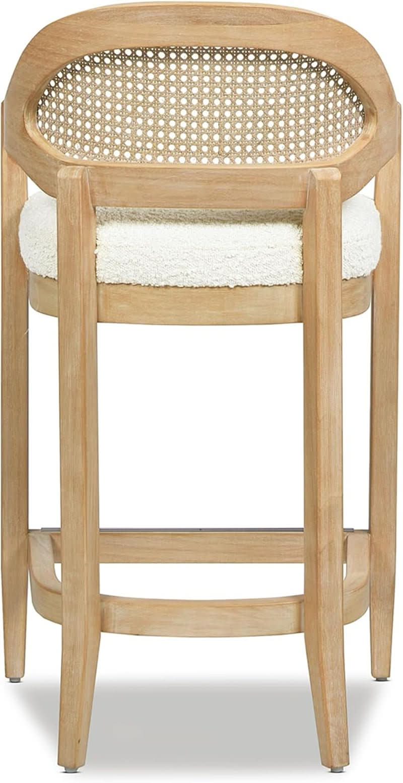 Americana Mid Century Modern 26 Inch Cane Back Counter Stool