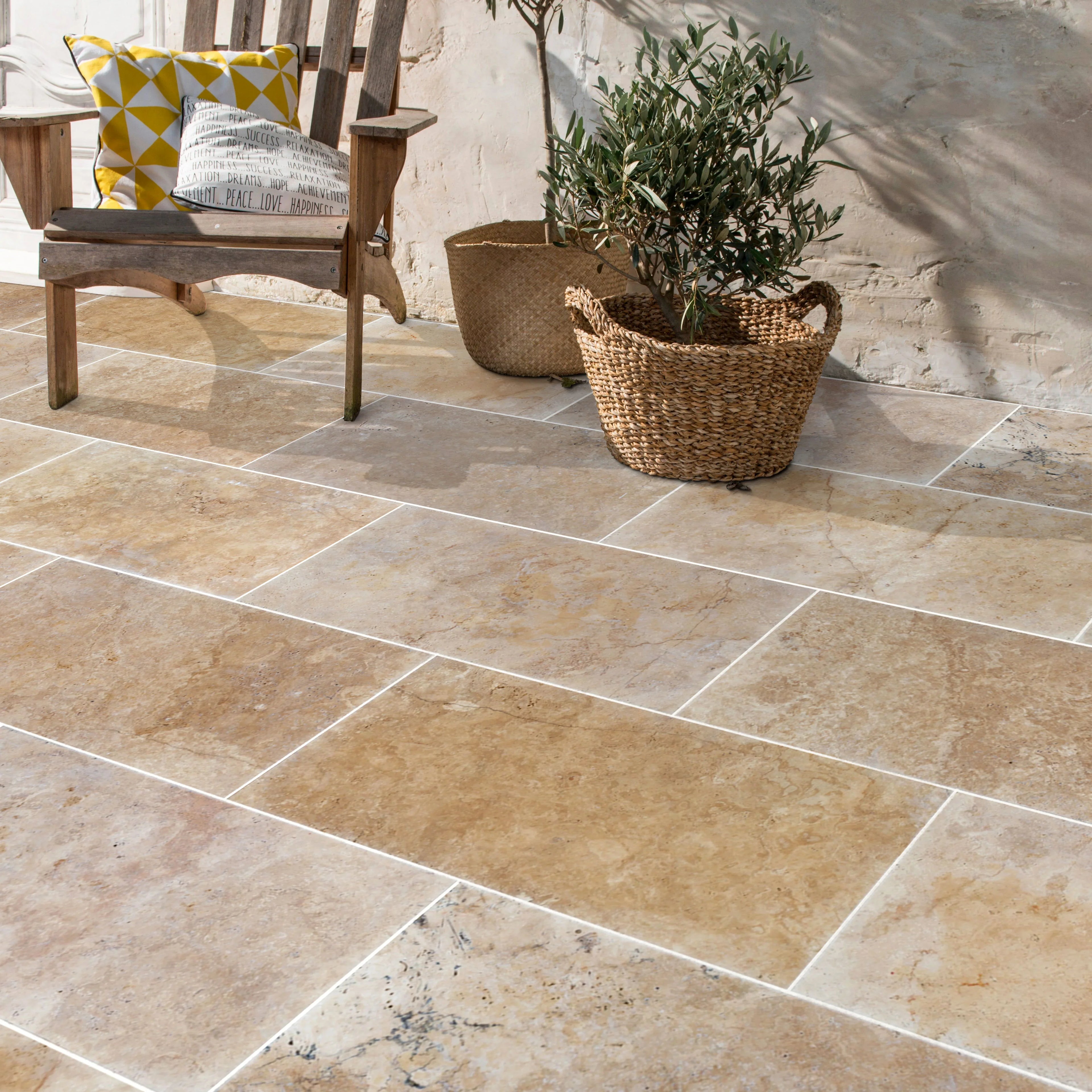 Aspendos Tumbled Travertine Pavers