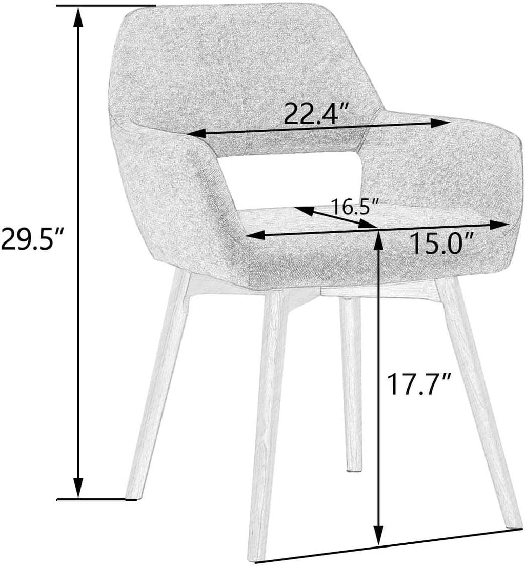 Charcoal Upholstered Armchair Mid Century Modern Wood Legs